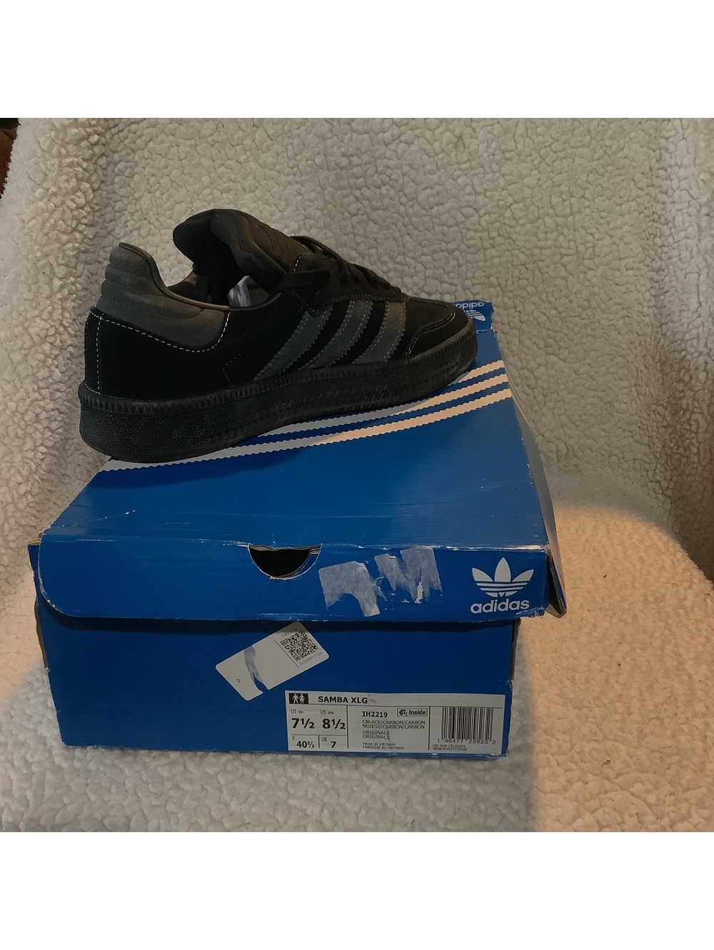 Adidas Samba XLG Black and Gray Sneakers Size 7.5 US
